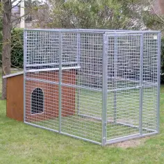 Dog kennel with roof and rear wooden Collie dog house 2