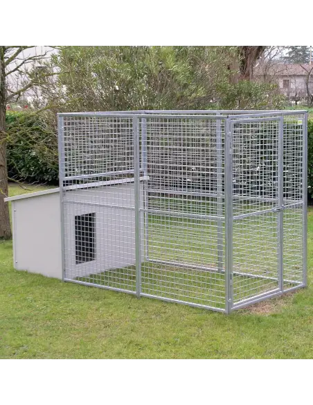 Dog kennel without roof with Dobermann model dog house