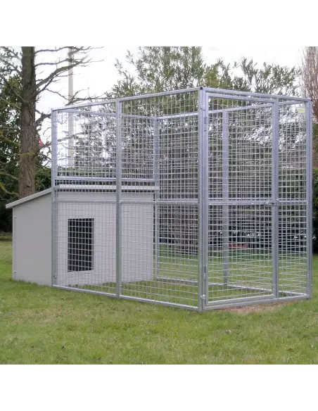 Dog kennel without roof with Dobermann model dog house