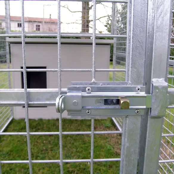 Latch lock with padlock holder of dog kennel