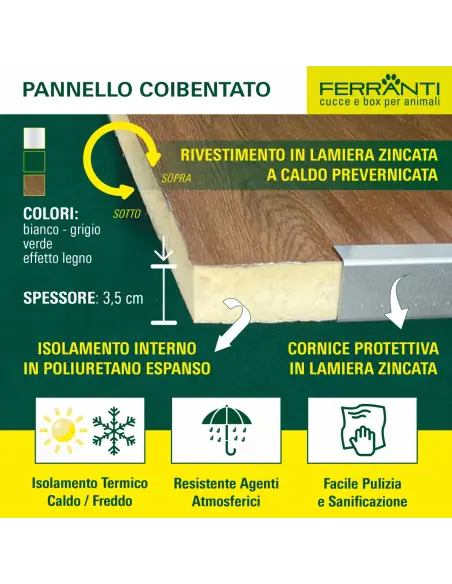 Pannello coibentato isolante in poliuretano espanso