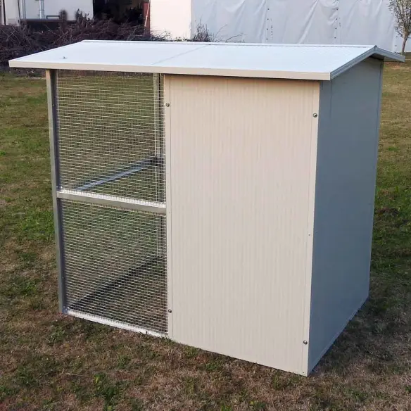 Rear view insulated outdoor cat house