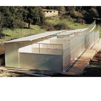 Outdoor dog kennel and run with large dog house insulated mod. modular