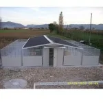 Outdoor dog kennel and run with large dog house insulated mod. modular