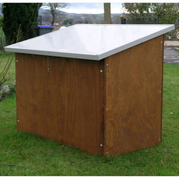Cuccia in legno per cani taglia grande da esterno con tetto spiovente apribile mod: Collie