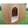 Large outdoor wooden dog house insulated with sloping roof mod. Collie