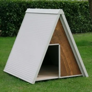 Outdoor dog house sloping...