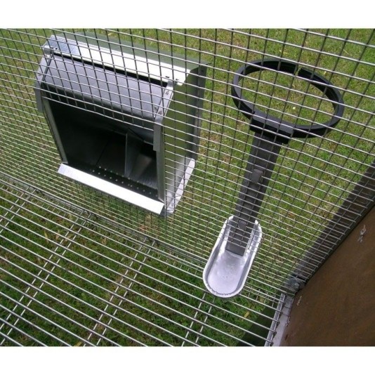 Drinker and Feeder Rabbit Hutch for 2 Breed Outdoor