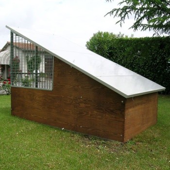Box per cani in legno da esterno con tettoia e cuccia taglia media integrata mod: Labrador