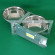 Swivel double dog bowl in stainless steel for kennel