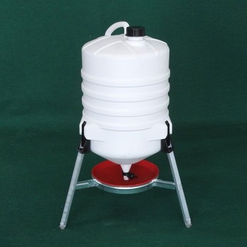 Poultry water drinkers 30 liters with siphon and raised from the ground for chickens hens ducks