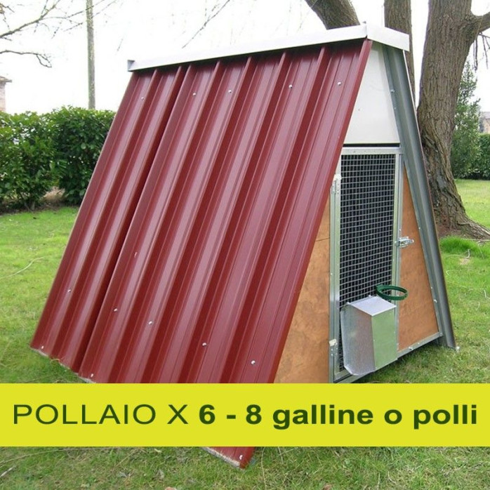 Mini Pollaio da Esterno in Rete e Lamiera per Galline Ovaiole. Max Ingombro  cm 100 x 80 x H80