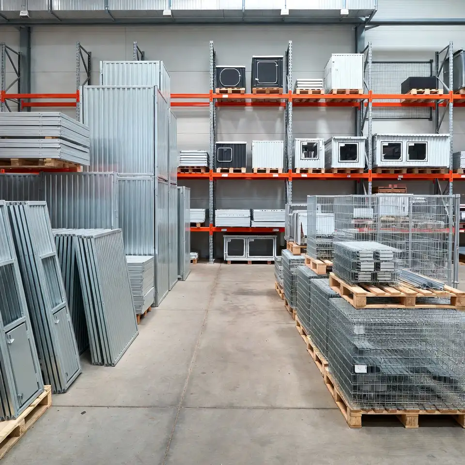 Produzione di box per cani da esterno in magazzino 1