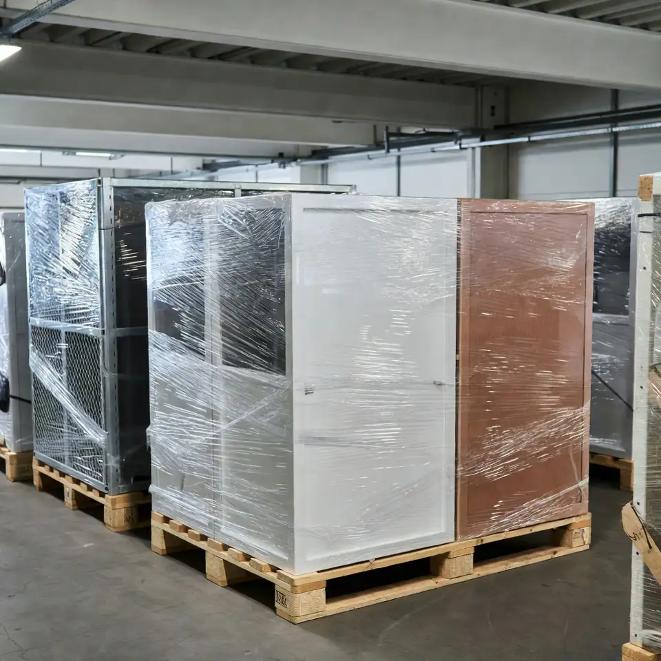 Outdoor dog kennel panels on pallets